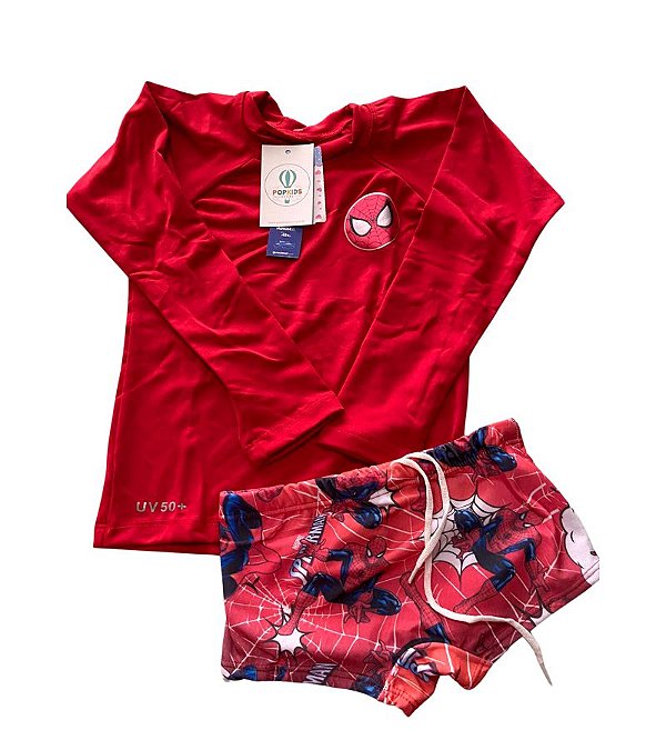 Conjunto Proteção Solar Homem Aranha Tam.6