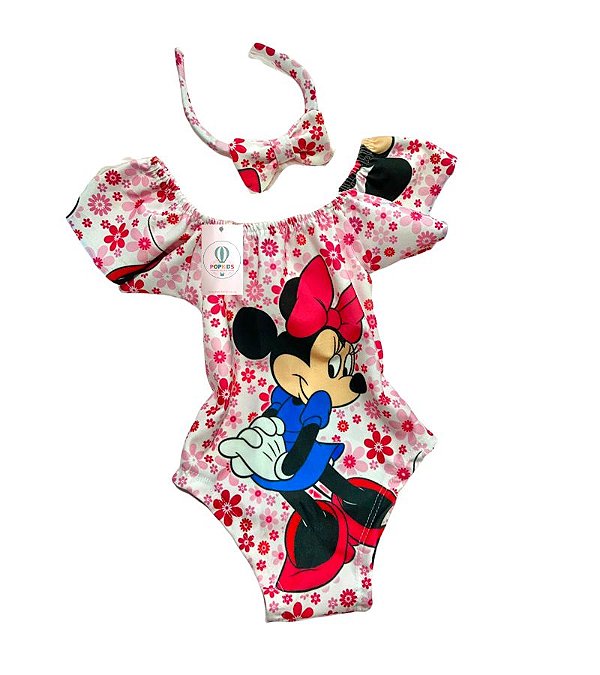 Body Maiô Suplex Minnie com Tiara Tam.2-4 anos