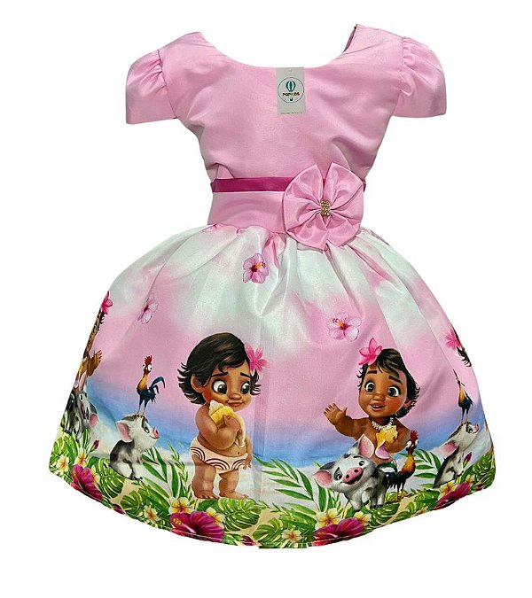 Vestido Temático Moana Bebê E Tam.PP (1 Ano)