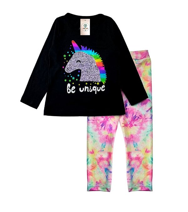 Conjunto Infantil Meia Estacao Unicornio Brilhante Tam.1
