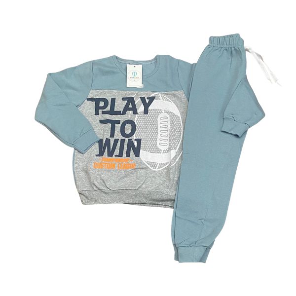 Conjunto Moletom Play to Win Azul Tam.8