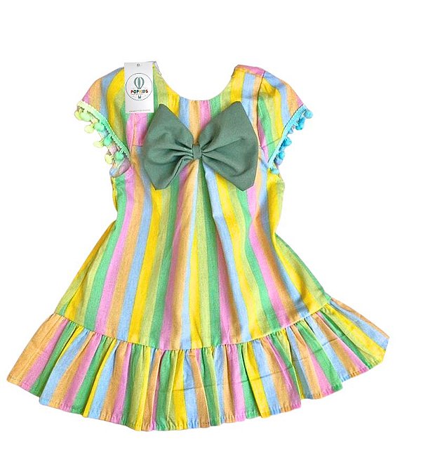 Vestido Listras Candy Neon Tam.1