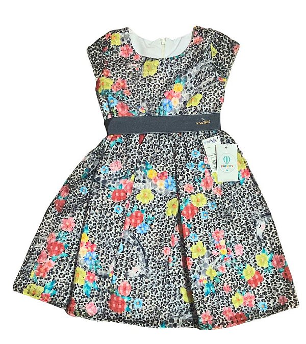 Vestido Social Animal Print Floral Marisol Tam.6