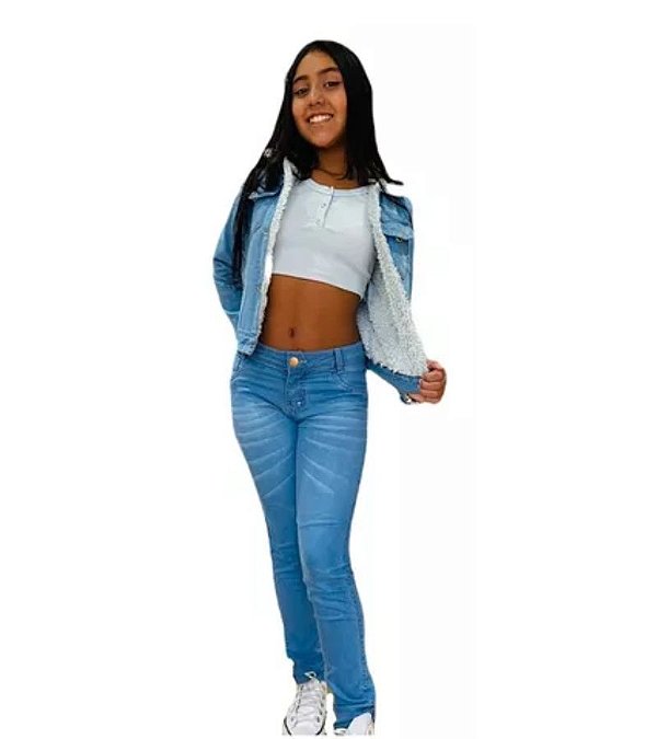 Jaqueta Jeans Feminina Juvenil Tam.16