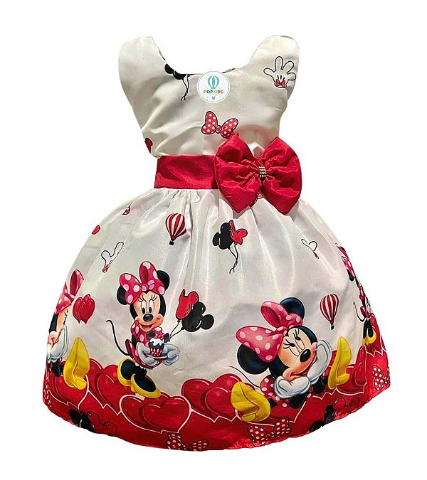 Vestido Luxo Temático Minnie Vermelha I Tam.P (2-3 Anos)