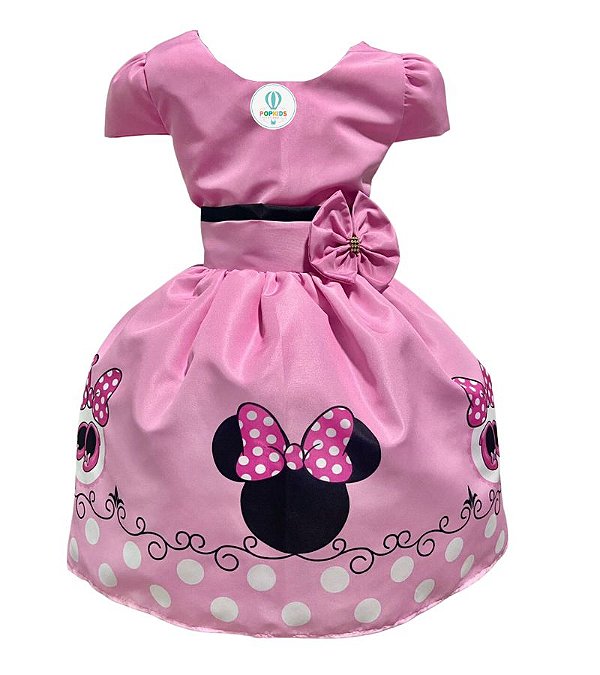 Vestido Temático Minnie Rosa F Tam.P (2-3 Anos)