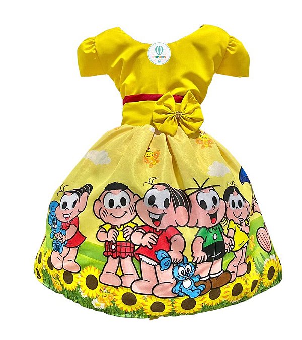 Vestido Temático Turma da Monica  C Tam.GG(8-9 Anos)
