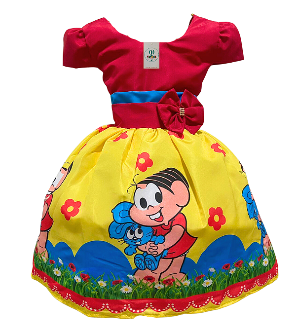 Vestido Temático Monica C Tam.G (6-7 Anos)