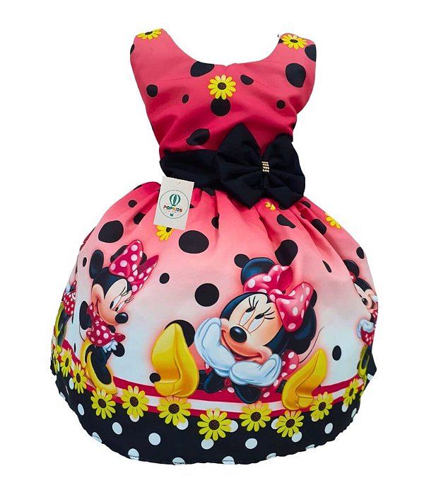 Vestido Luxo Temático Minnie Vermelha C Tam.G