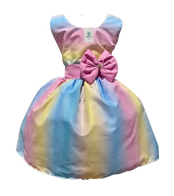 Vestido Luxo Degradê Candy Color B Tam.P (2-3 Anos)