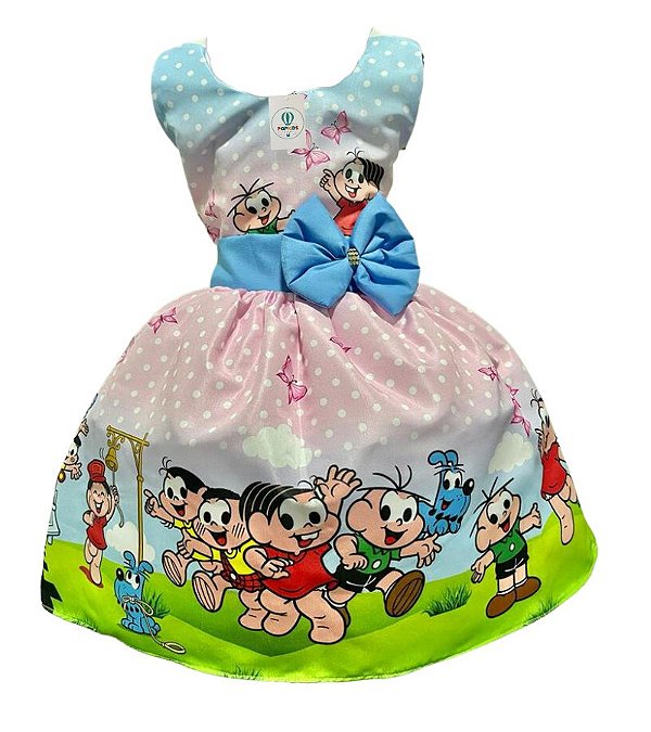 Vestido Luxo Temático Turma da Monica D Tam.M (4-5 Anos)