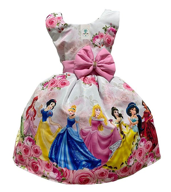 Vestido Luxo Temático Princesas H Tam.M(4-5 anos)