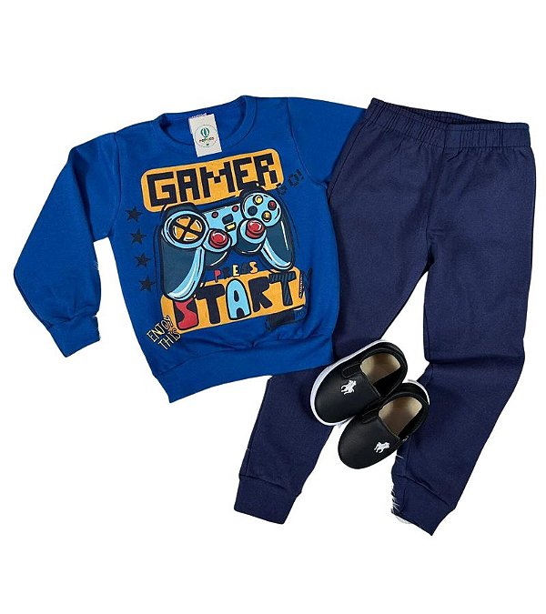 Conjunto Inverno Menino Game Over Azul Royal Tam.6