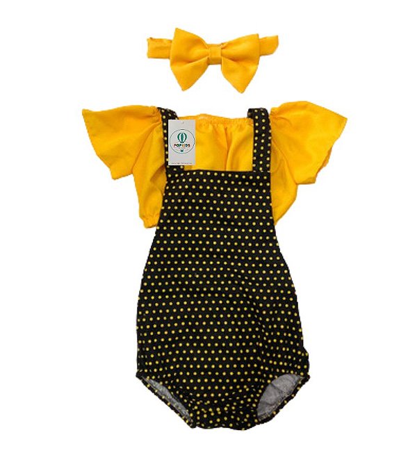 Romper Abelhinha com Blusa e Faixa CabeloTam.1