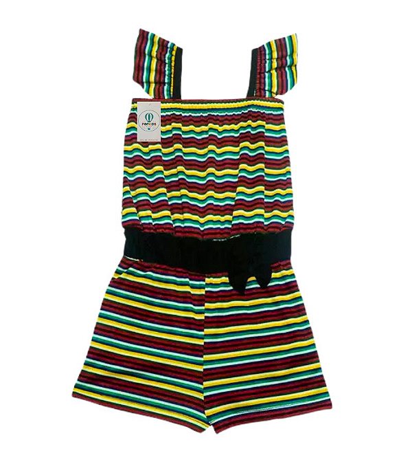 Macaquinho Listrado com Laço Tam.8 (veste 6)