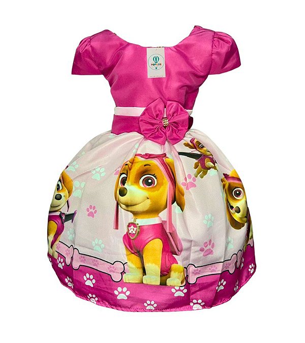 Vestido Temático Patrulha Canina  A Tam. P(2-3 Anos)