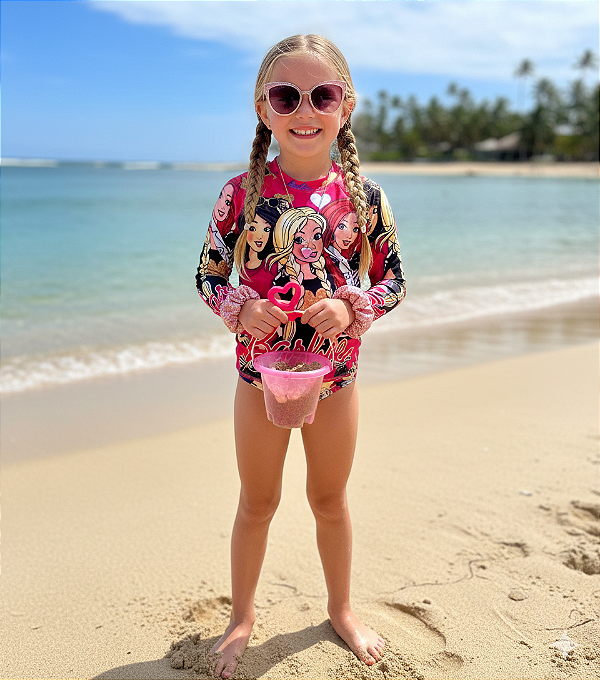 Conjunto Proteção Solar Barbie G (8-10 Anos)