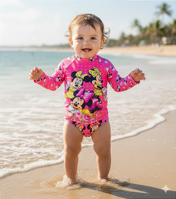 Conjunto Proteção Solar Minnie PP (Meses a 1 Ano)