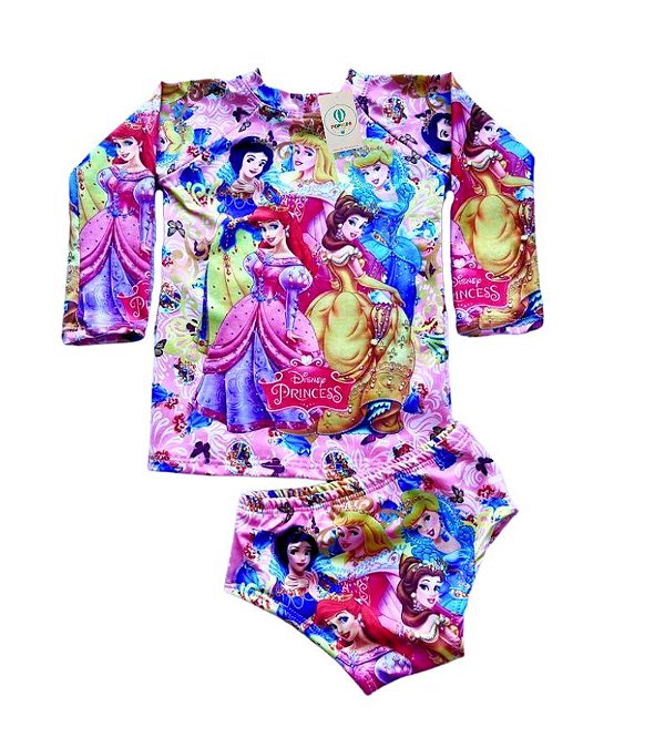 Conjunto Proteção Solar Princesas PP (Meses a 1 Ano)