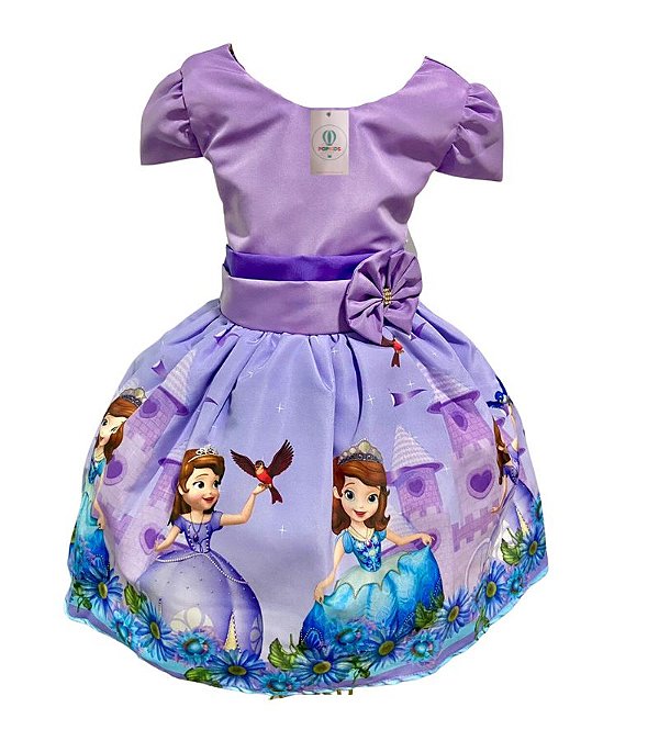 Vestido Temático Princesa Sofia E Tam.P