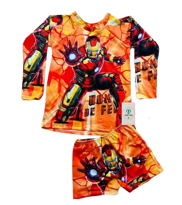 Conjunto Proteção Solar Homem de Ferro (4-7 Anos)