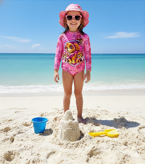 Conjunto Proteção Solar Skye Patrulha Canina M (4-6 Anos)