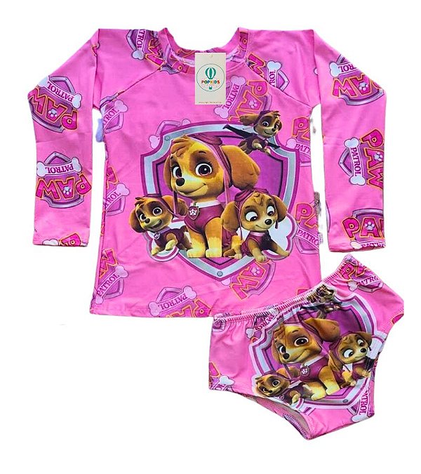 Conjunto Proteção Solar Skye Patrulha Canina M (4-7 Anos)