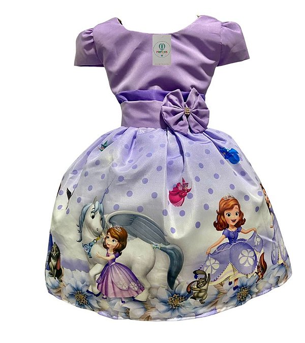 Vestido Temático Sofia H Tam. G (6-7 Anos)