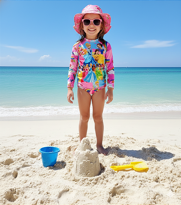 Conjunto Proteção Solar Princesas F (4-6 Anos)