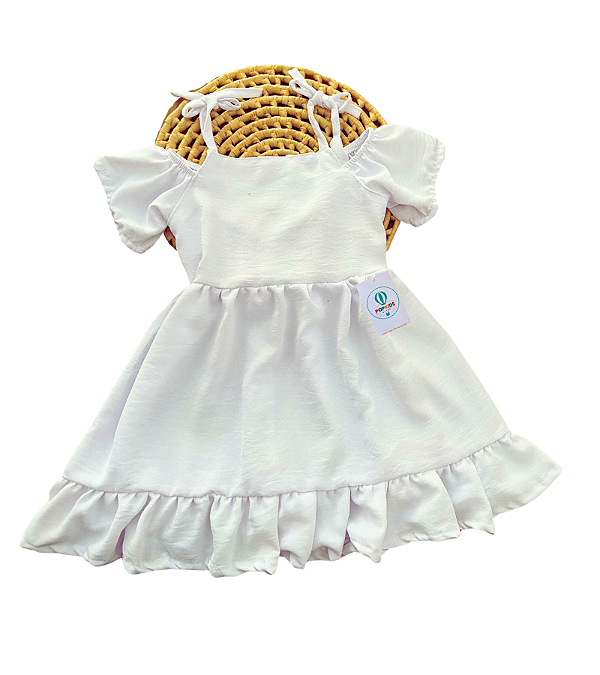 Vestido Infantil Malu Branco Tam.4-5 Anos