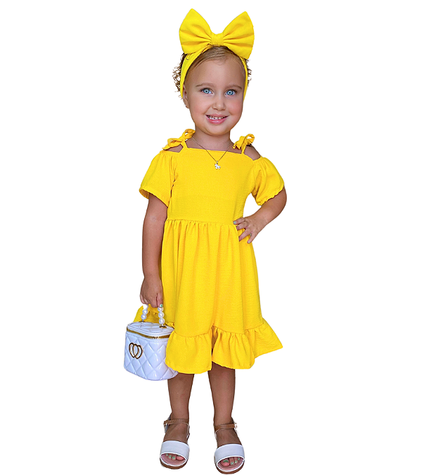 Vestido Malu Amarelo Tam. 2 a 5 Anos