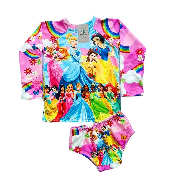 Conjunto Proteção Solar Princesas F (1-3 Anos)