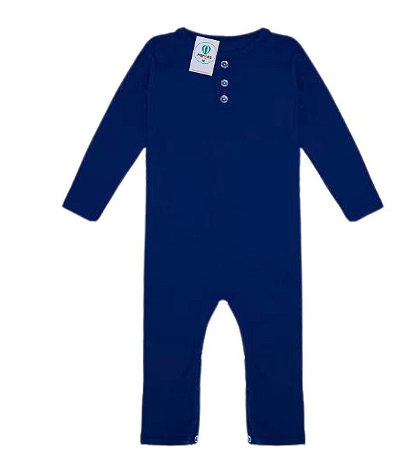 Macacão Infantil Masculino Azul Botões Tam.3 (forma grande)