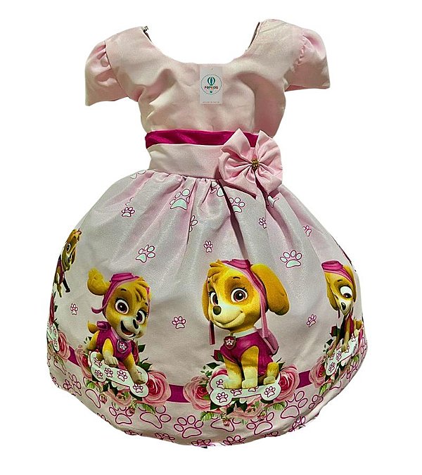 Vestido Temático Patrulha Canina G Tam.P(2-3 Anos)