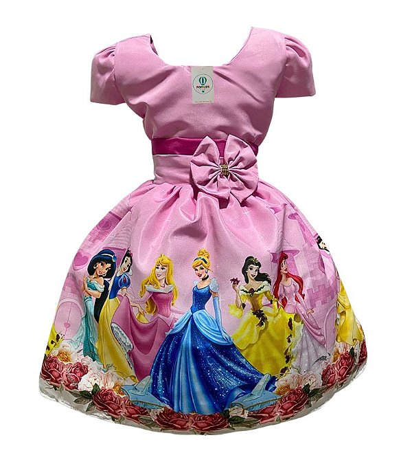 Vestido Temático Princesas B Tam.GG (8-10 Anos)