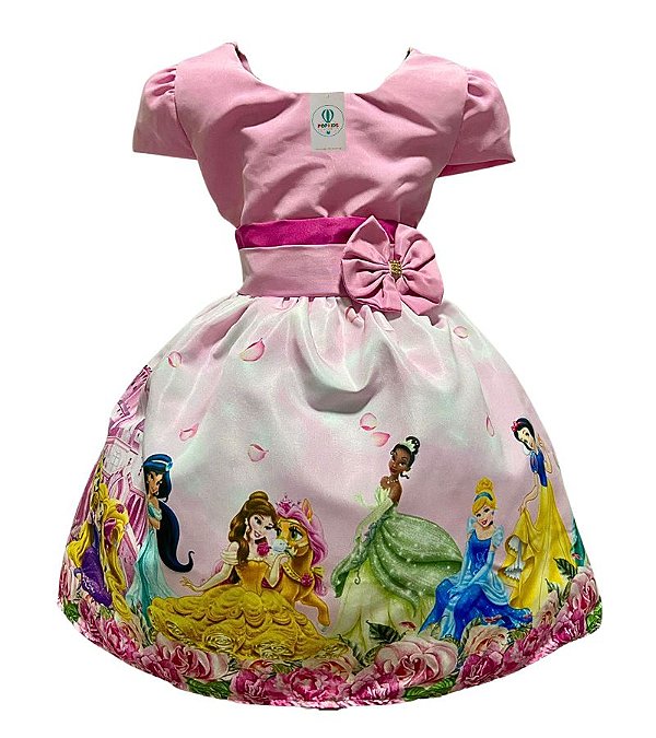 Vestido Temático  Princesas E Tam.M (4-5 Anos)