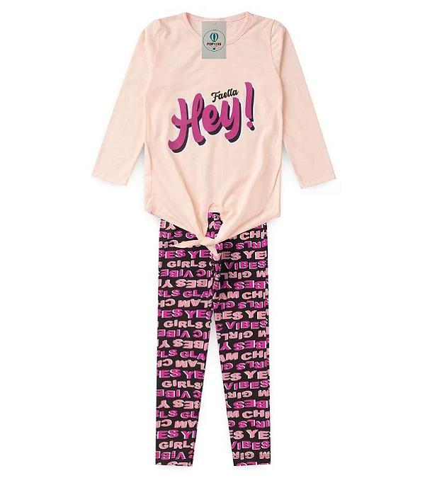 Conjunto Infantil Meia Estação Feminino Rosa Tam.10