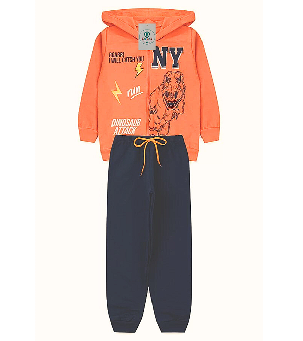 Conjunto Moletom Peluciado Dinossaur Attack Tam.2