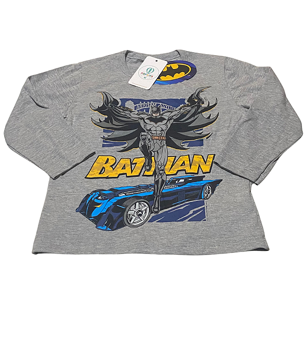 Camiseta Manga Longa Licenciada Batman Fakini Tam.8
