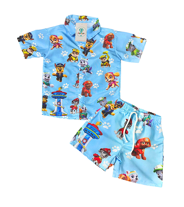 Conjunto Mauricinho Patrulha Canina A Tam.M (6-8 Anos)