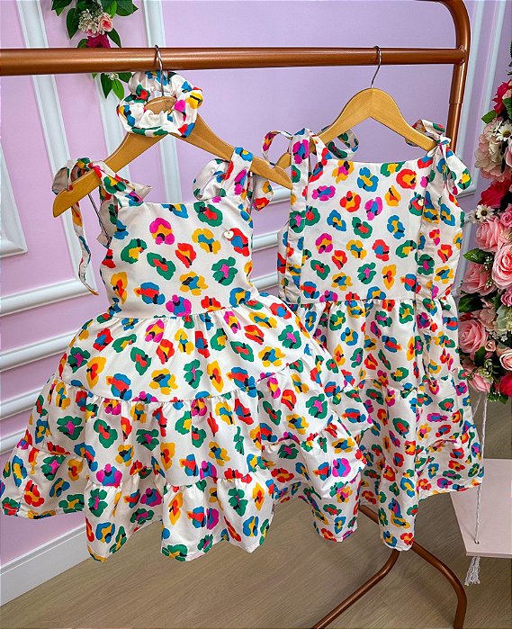 Vestido Encanto Mãe e Filha Manuzinha Off Estampado