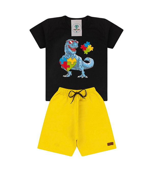 Conjunto Infantil Masculino Dino Autismo Tam.3
