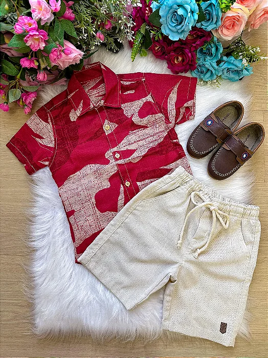 Conjunto Social Encanto Kids Vermelho
