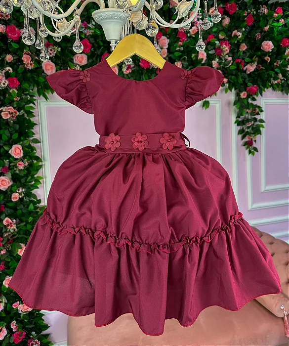Vestido Encanto Florzinha Julia Marsala