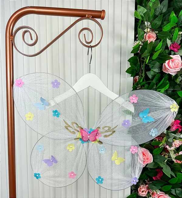 Asa de Borboleta Fadinha Infantil Branca