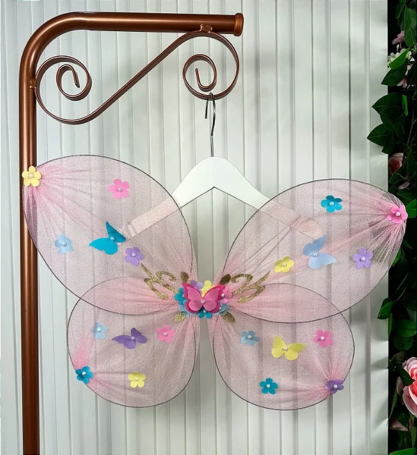 Asa de Borboleta Fadinha Infantil Rosa