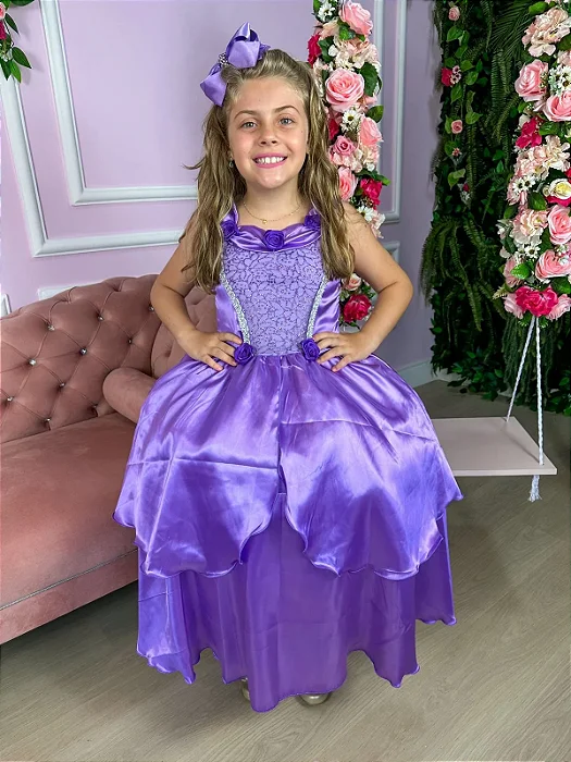 Fantasia Infantil Luxo Rapunzel Longa