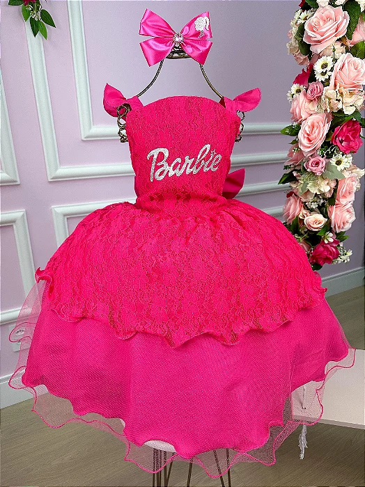 Vestido Barbie Luxo Pink