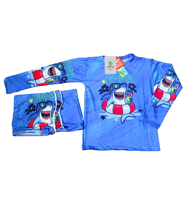 Conjunto Proteção Solar Tubarão Vibes Tamanho 6