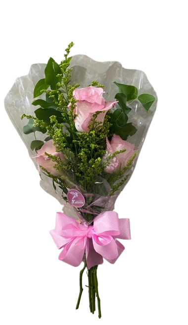 Ramalhete Rosa De 3 Rosas Singelas